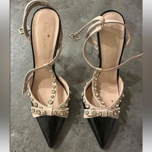 Kate spade elegant woman heels black with bow